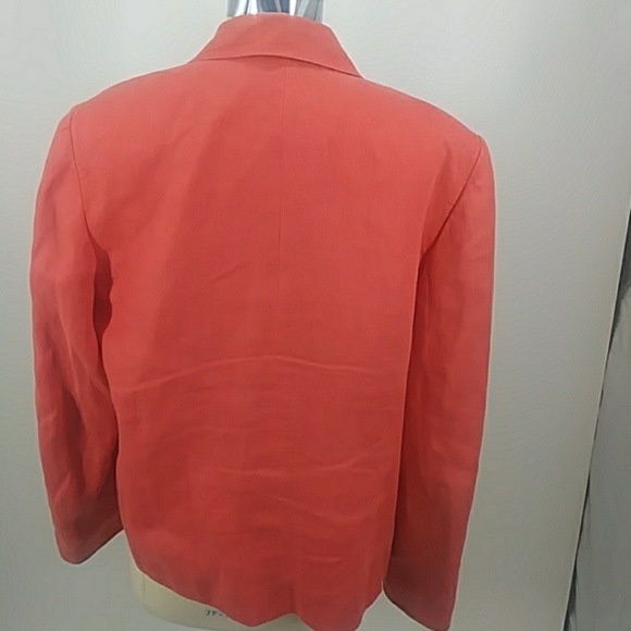 Talbots coral linen jacket w matching shell-sz 12 - Picture 4 of 8